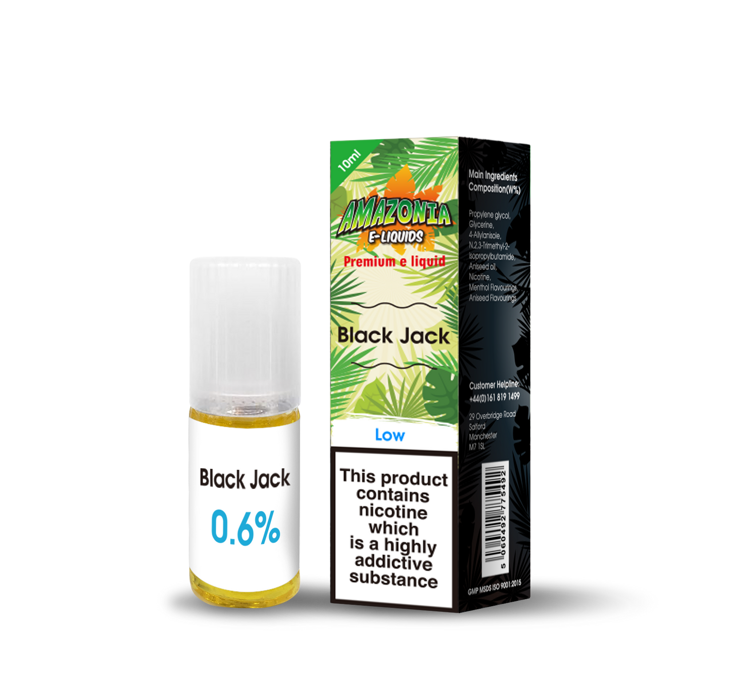 Black Jack E-Liquid by Amazonia 10ml Bottle